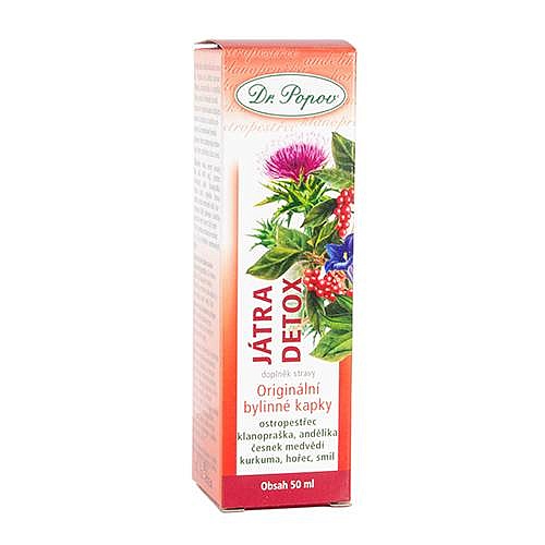 Játra-detox, originální bylinné kapky Dr.Popov 50 ml